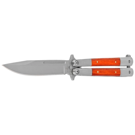 Third Decor Habitat Balisong Palisander Wood/Stainless Steel, Satin 420 Butterfly Knife (K2095)