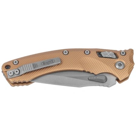 Nóż składany Microtech Amphibian Ram-Lok S/E Brown Fluted Aluminium, Apocalyptic M390MK by Tony Marfione (137RL-10APFLBN)