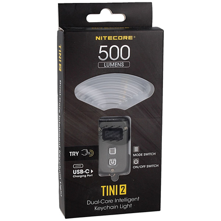 Latarka NiteCore TINI2 Gray 500 lm, Li-ion Battery/280mAh
