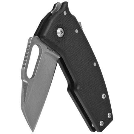 Demko Nano-Shark SF Knife Black GRN, Stonewashed AUS10A by Andrew Demko (NANO-10A-Black GRN-SF)