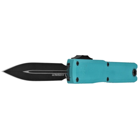 Nóż automatyczny OTF Microtech Ultratech Gen IV D/E Cyan Aluminium, Black M390MK by Tony Marfione (11224-1CN)