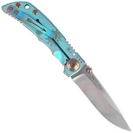 Nóż składany Spartan Blades Harsey Folder 3.25 Plague Doctor Green Titanium, Stonewashed MagnaCut by William W. Harsey (SF10 Custom Plague GRN)