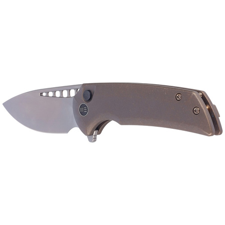 WE Knife Mini Malice Bronze Titanium, Silver Bead Blasted CPM 20CV by Ferrum Forge (WE054BL-4)