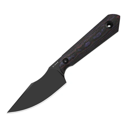 Kizer Mini Harpoon Knife Purple Haze Fat Carbon, Black Matte DLC Ultra S45VN by Maverick Customs (1040S9)