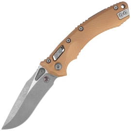 Microtech Amphibian Ram-Lok S/E Knife Brown Fluted Aluminum, Apocalyptic M390MK by Tony Marfione (137RL-10APFLBN)