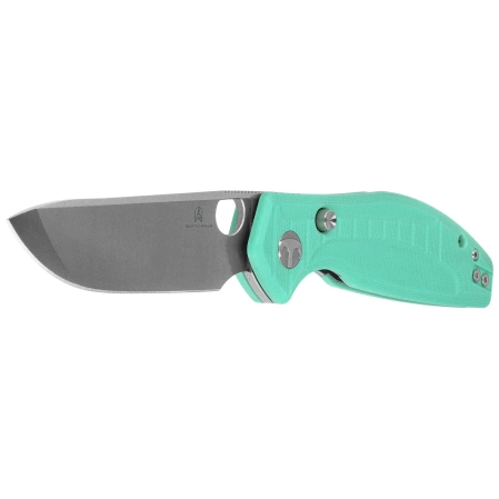 Bestechman Angry Owl Knife Aqua G10, Satin/Stonewashed D2 by Keanu Alfaro (BMK12B-1)