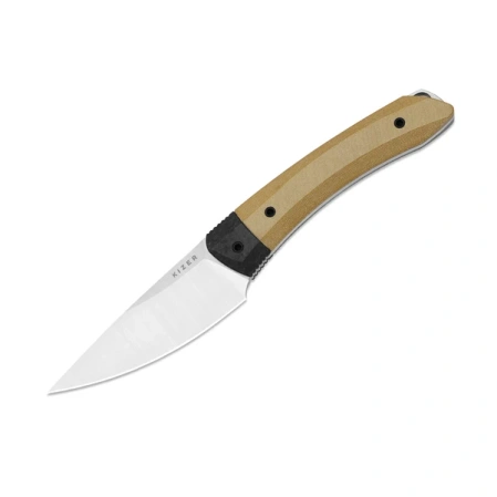 Nóż Kizer Momo Fix 3 Brown Norplex UltreX Micarta/Carbon Fiber, Satin 14C28N by Vladimir Legachev (1124A2)
