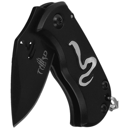 Nóż składany brelok Third Decor Habitat Cobra Black Aluminium with Cobra, Black/Laser-Cut Cobra 420 (N201C)