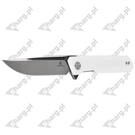 Nóż składany Bestechman Dundee White G10, Grey PVD / Satin D2 by Ostap Hel (BMK01G)