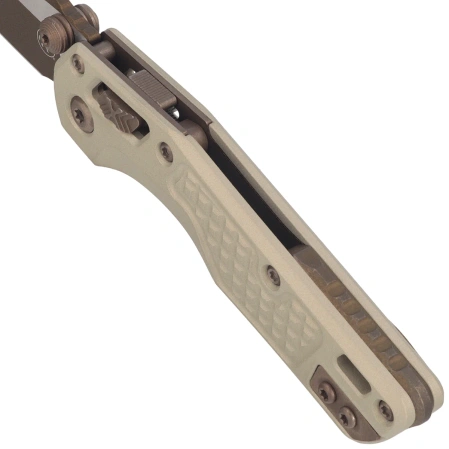 Nóż składany Microtech MSI Mini Ram-Lok S/E Champagne Gold Frag Aluminium, Cerakote RAL-8000 M390MK by Tony Marfione (210M-1FRCG-C19Z23)