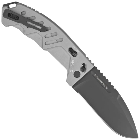 Extrema Ratio RAO C Tactical Grey Aluminum Knife, Black MIL-C N690 (04.1000.0176/BLK/GRY)
