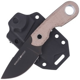 Viper Berus 1 Natural Canvas Micarta, Black PVD M390 by Tommaso Rumici Knife (VT4012DCN)