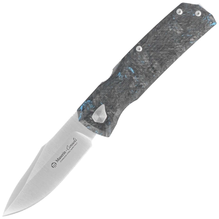 Maserin Power 502/B Knife Black-Blue Fat Carbon, Satin N690 by Sergio Consoli