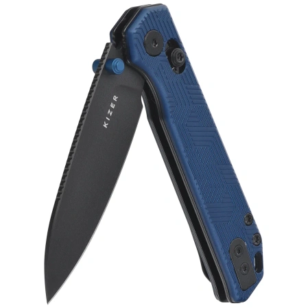 Kizer Begleiter 2.9 CL Knife Blue Aluminum, Matte DLC Ultra CPM S35VN by Azo (Ki3458.2CDA1)