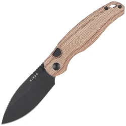 Kizer Phoca BD Knife Brown Norplex UltreX Micarta, Black Stonewashed 14C28N (V3781BDA1)