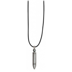 Wisiorek Barbaric Grey Bullet Grey, Black Leatherette (16208)