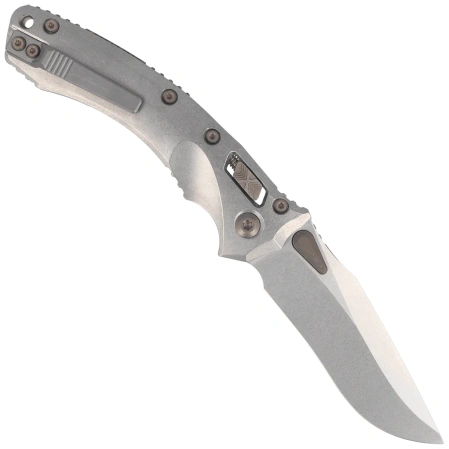 Nóż składany Microtech Amphibian Ram-Lok S/E Marfione Select Slab Side Titanium, Flamed HW, Stonewashed M390MK by Tony Marfione (137RL-10MS4)