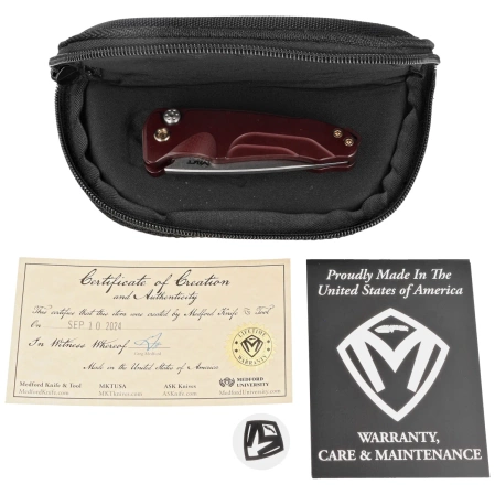 Medford Smooth Criminal Auto Red Aluminum, Bronze HW/Clip, Tumbled S45VN by Greg Medford (MKA0394TQ-41AR-T1C1-Q4)