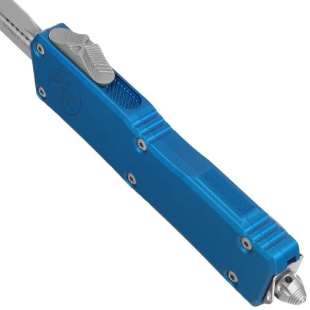 Nóż automatyczny OTF Microtech Scarab II Gen III Executive D/E-S Blue Aluminium, Stonewashed M390MK by Tony Marfione (1181-10BL)