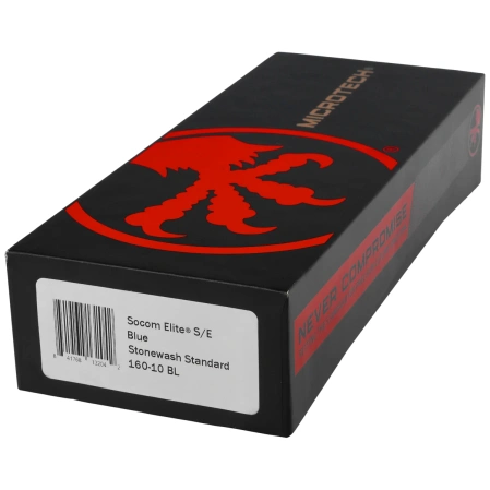 Microtech Socom Elite S/E-M Knife Blue Aluminum, Stonewashed M390 by Tony Marfione (160-10BL)