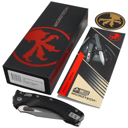 Nóż składany Microtech Amphibian Mini Ram-Lok S/E Frag Black Aluminium, Apocalyptic M390MK by Tony Marfione (137MRL-10APFR)