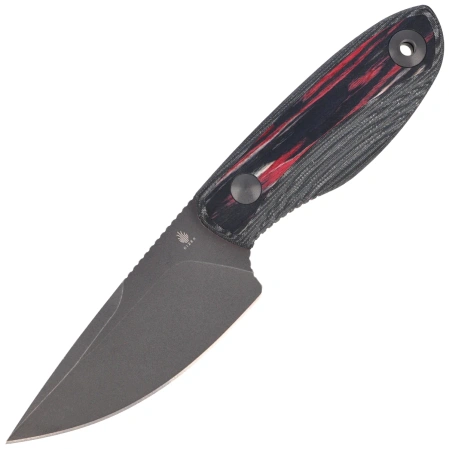 Kizer Finch Knife Black-Red-Blue Micarta/Reconstituted Wood, Gray PVD/Stonewashed AEB-L by Vincent Rizzo (1134A2)