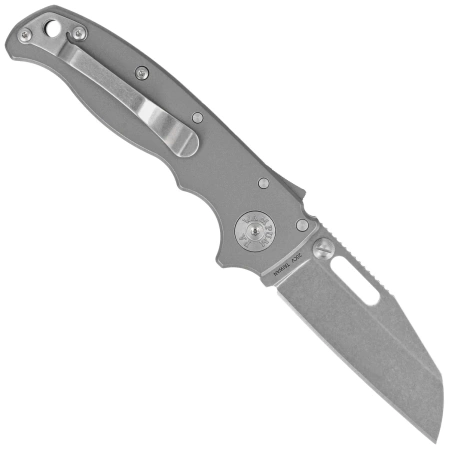 Demko AD20.5 Shark Foot Knife Smooth Titanium, Stonewashed CPM 20CV by Andrew Demko (205-20CV-TI-SF)