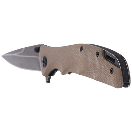 Nóż składany FoxEdge Mandatory Fun G10 Coyote Tan, Stone Washed PVD by Russ Kommer (FE-025)