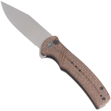 CIVIVI Knife Cogent Brown Micarta, Silver Bead Blasted 14C28N (C20038D-6)