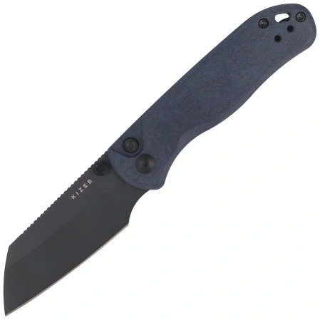 Kizer Drop Bear 2 Knife Blue Canyon Richlite, Matte DLC Basic Nitro-V by Azo (V3619.2CS1)