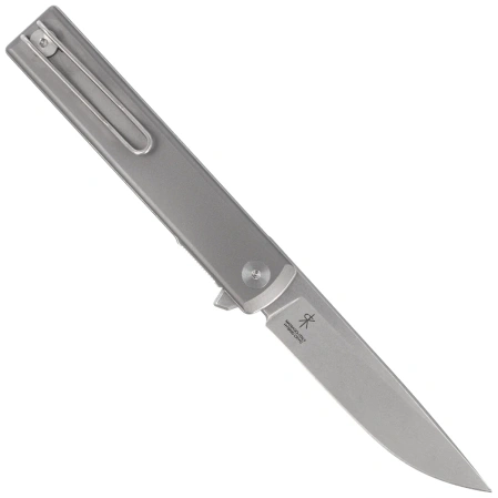 Fox Chnops Heritage Knife Gray Titanium, Stonewashed Hybrid Cryo by Raven Knives Design (FX-544 TI)