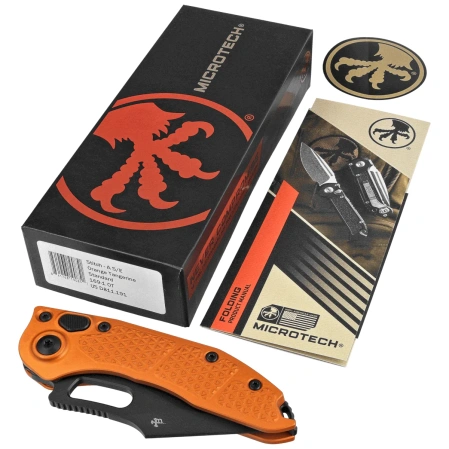 Microtech Stitch-A S/E Automatic Knife Orange Tangerine Aluminum, Black M390MK by Borka Blades and Tony Marfione (169-1OT)