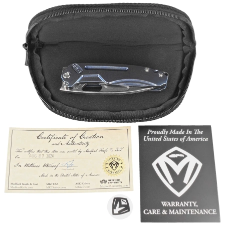 Medford Infraction Blue Titanium, Std HW/Clip, Tumbled S45VN by Greg Medford (MK0314TQ-37A2-TSCS-BN)