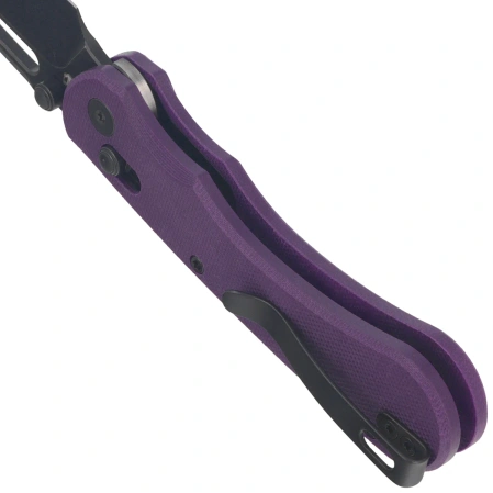 Kubey Stalker Knife Purple G10, Blackwashed D2 by Johan Jordaan (KU504D)
