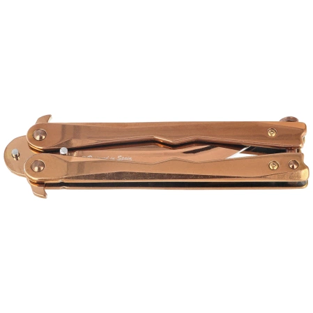 Nóż składany motylek Martinez Albainox RainGold Balisong Gold Steel, Gold 3Cr13Mov (02165)