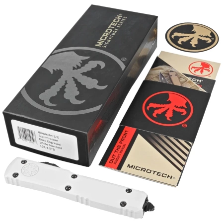 Nóż automatyczny OTF Microtech Ultratech S/E Storm Trooper Signature White Aluminium, White M390 by Tony Marfione (121-1STD)