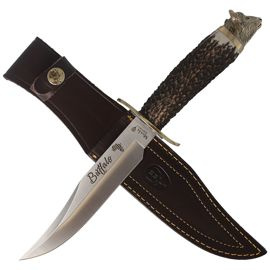 Muela Buffalo-16BF Big Five Deer Stag Knife, Satin X50CrMoV15, Gift Box