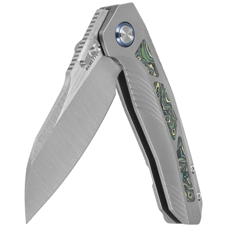 Remette RT-Kestrel Knife Gray Titanium/Green Carbon Fiber, Manual Fine Grinding Satin CPMS35VN (RTPO-A)