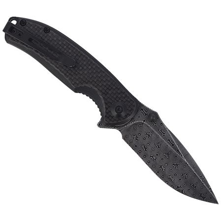 CIVIVI Knife Pintail Twill Carbon Fiber / Black G10, Black Damascus (C2020DS-1)