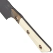 Microtech Santoku 6'' Kitchen Knife Titanium Bolster/Ivory G10, Black DLC M390MK (3300B-1DLCIVS)
