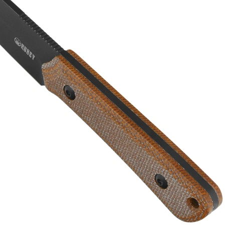 Nóż Kubey Thorn Brown Micarta, Blackwashed 14C28N by Scott Halpern (KU413F)