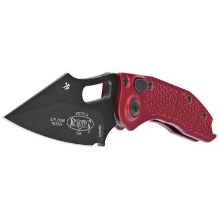 Nóż automatyczny Microtech Stitch-A S/E Merlot Aluminium, Black M390 by Borka Blades and Tony Marfione (169-1MR)