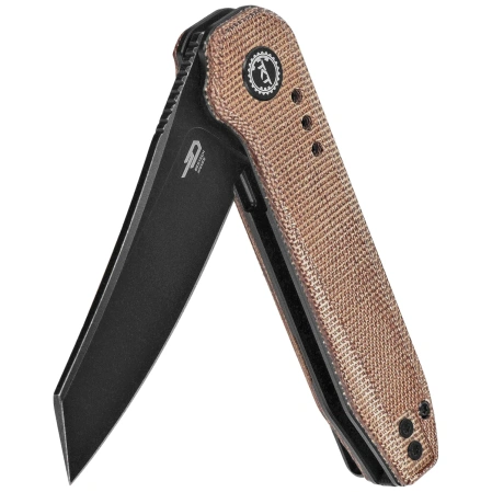 Bestech Syntax Natural G10, Black Stonewashed 14C28N by Todd Knife and Tool (BG40F)