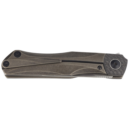 Nóż składany Bestech Thyra Bronze Stonewashed Titanium/Carbon Fiber, Horizontal Satin M390 by Kombou (BT2106B)