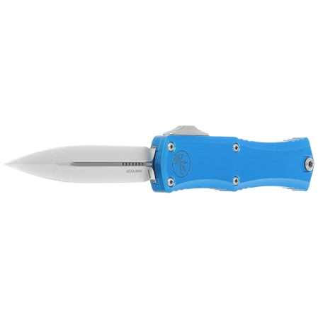 Nóż automatyczny OTF Microtech Hera II Mini D/E Blue Aluminium, Stonewashed M390MK by Tony Marfione (1702M-10BL)