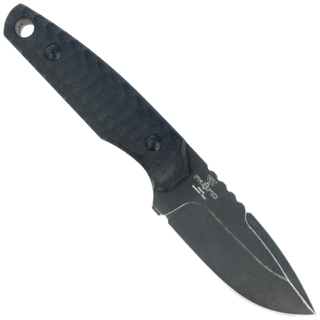 Fox KS Black G10, Top Shield Antracite Stonewashed Niolox by GZ Tactical Knives (FX-627 G10B)