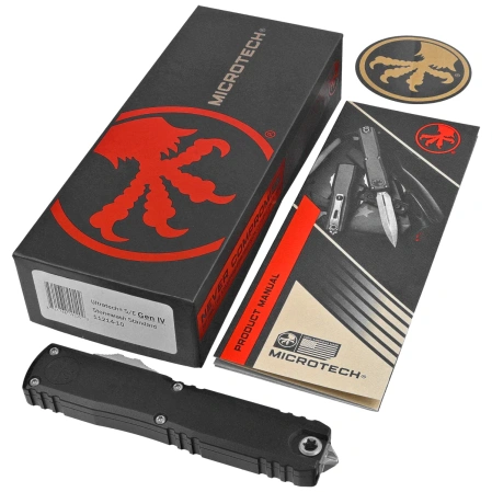 Nóż automatyczny OTF Microtech Ultratech Gen IV S/E Black Aluminium, Stonewashed M390MK by Tony Marfione (11214-10)