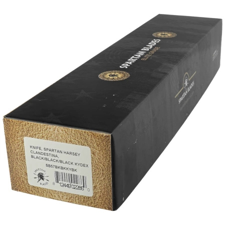 Spartan Blades Clandestina Black Canvas Micarta, Black PVD MagnaCut by William W. Harsey Jr. (SB57BKBKKYBK)