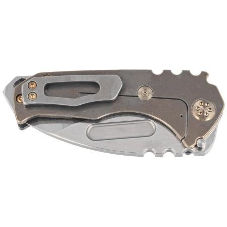 Nóż składany Medford Praetorian Genesis T Drop Point, Blue Titanium, Bronze HW, Std Clip, NP3 Breaker, Tumbled S45VN (MK029STD-37A1-T1CS-BN)