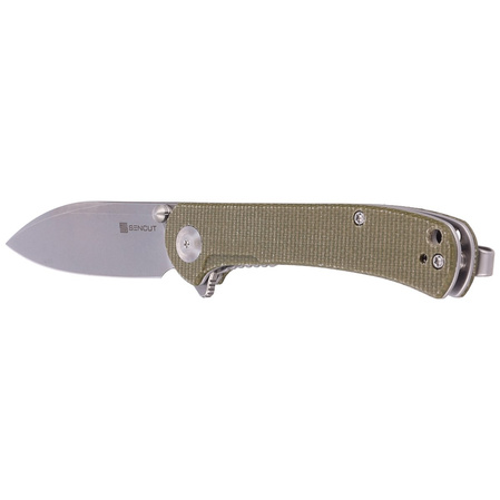 Sencut Knife Scepter Olive Micarta, Stonewashed 9Cr18MoV (SA03E)
